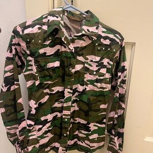 Walls Ranch Wear Pink Camo Snap-Up Shirt